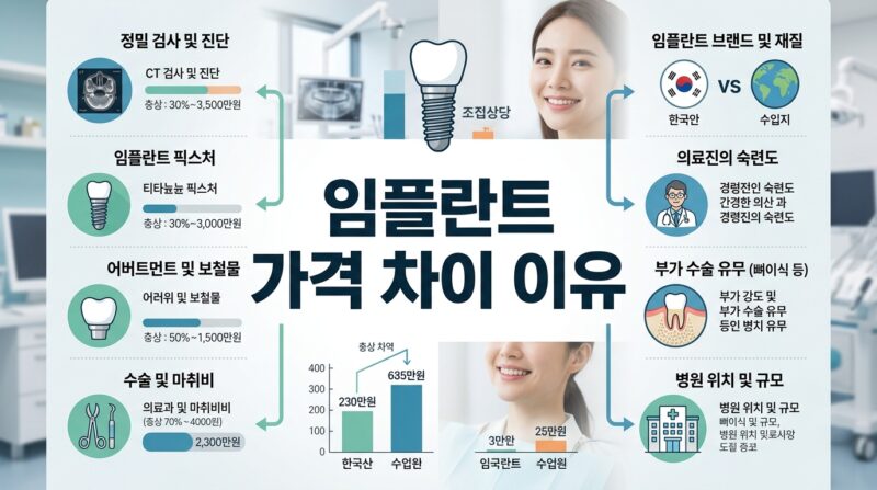 임플란트 가격 차이 이유 100만원 vs 200만원 비용 구성 총정리