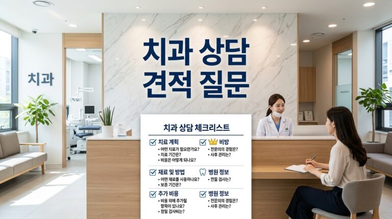 치과 상담실장 견적 시 꼭 물어볼 질문 12가지와 과잉진료 예방 리스트