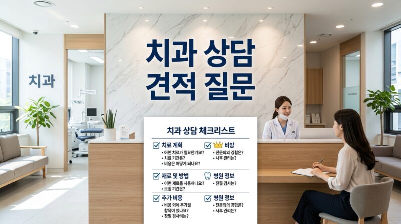치과 상담실장 견적 시 꼭 물어볼 질문 12가지와 과잉진료 예방 리스트