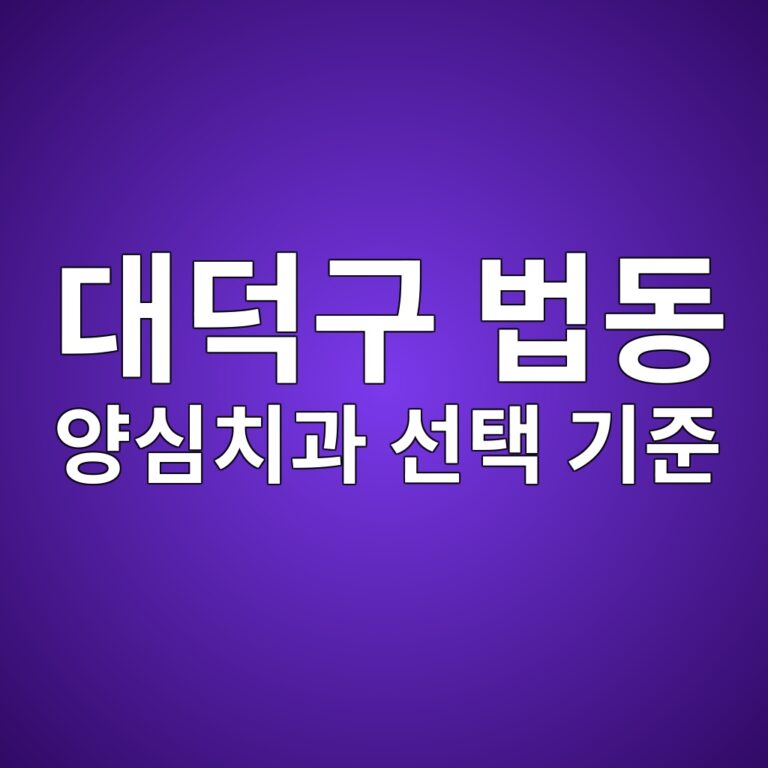 대전광역시 대덕구 법동 치과 선택 기준과 비급여 공개가격 총정리