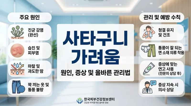 사타구니 가려움 증상별 원인, 완선·습진 구별하고 짓무름 없애는 해결책