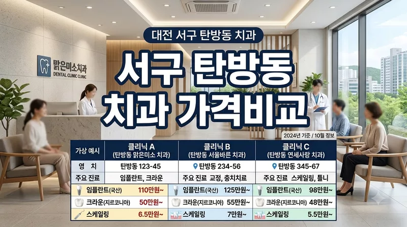 대전광역시 서구 탄방동 치과 선택 기준과 비급여 공개가격 총정리